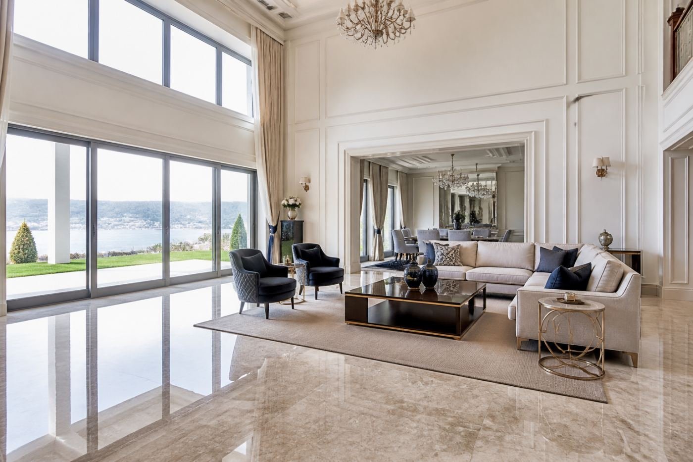 İstanbul'da villa salonu profesyonel temizlik sonrası